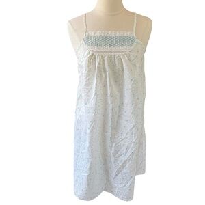 VTG Nightgown Prairie Floral Smocked Sleeveless Women’s Sz M/L Cottagecore